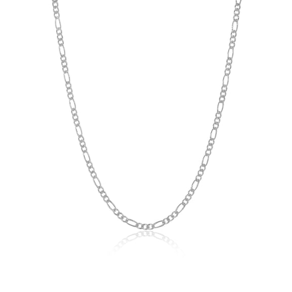3.7mm .925 Sterling Silver Diamond-Cut Flat Figaro Chain Necklace, 30 inches