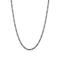 thumbnail image 1 of 3.7mm Black Plated Stainless Steel Flat Figaro Choker Chain Necklace, 20 inches, 1 of 6