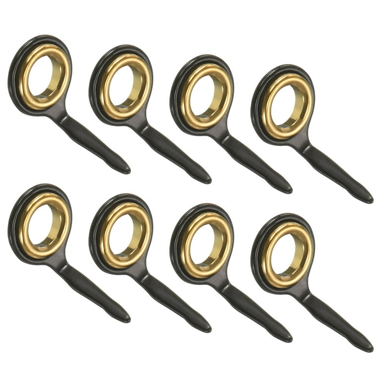 3.7mm Iron Fishing Rod Guide Repair Kit Eyelet Replacement, Black 8 Pack