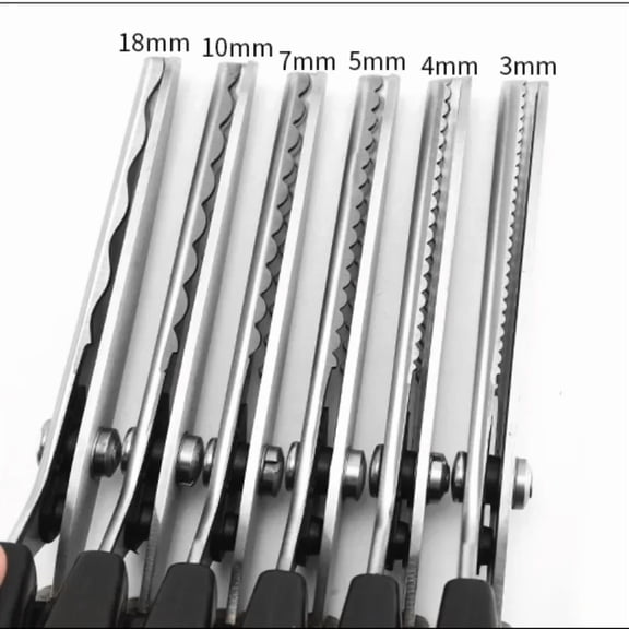 3-7mm New Dressmaking Scalloped Edge Pinking Shears Scissors Clipper Cutter Sewing Professional Tailor Scissors Cloth Tailoring