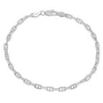 thumbnail image 1 of 3.7mm Solid .925 Sterling Silver Flat Mariner Chain Anklet, 9 inches, 1 of 7