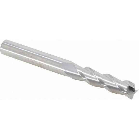 3/8", 1-1/2" LOC, 3/8" Shank Diam, 3-1/2" OAL, 3 Flute, Solid Carbide Square End Mill