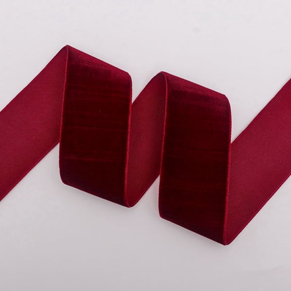 Velvet Ribbon 10 Yards per Roll, Christmas Velvet Fabric Ribbon for Gift Wrapping Wreath Bow Making Holiday Decor Crafts, dark red,12/8in,1 roll