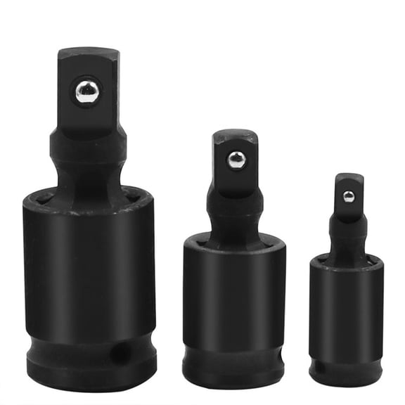 3/8" 1/2" 1/4" 360Drive Universal Joint Swivel Wobble Socket Impact Resistance Adapter Impact Universal Joint Set 3 Pcs