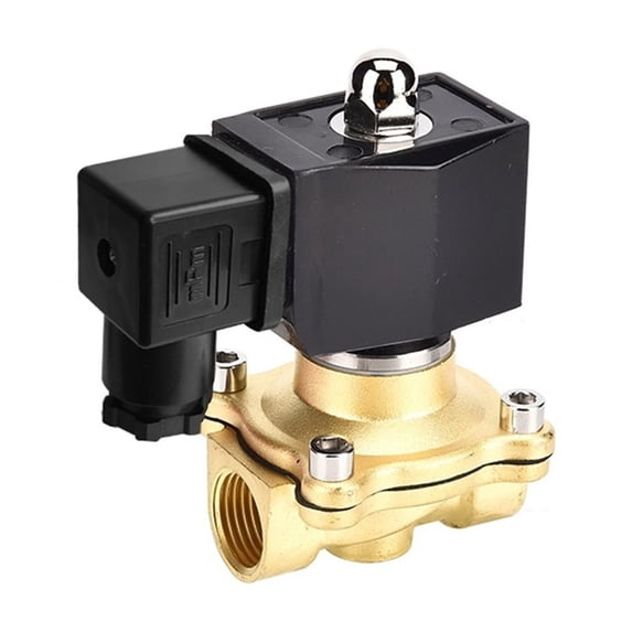 3/8" 1/2" 3/4" 1" 1-1/4" 1-1/2" 2" Brass Normally Closed Solenoid Valve IP65 Fully Enclosed Coil 220 Switch Valve Water Valve ,Easy to Use
