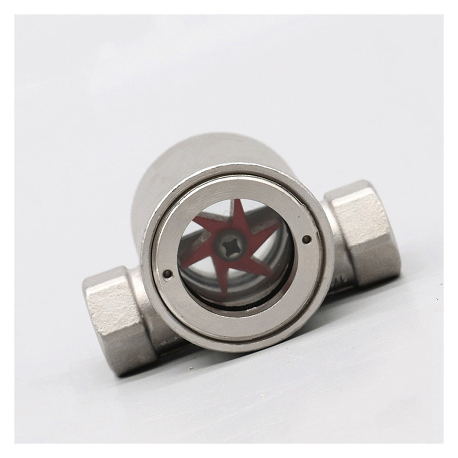 Indicador De Flujo Con Ventana De Acero Inoxidable SS304 - 3/8 Pulgadas Rosca Hembra, Con Impulsor
