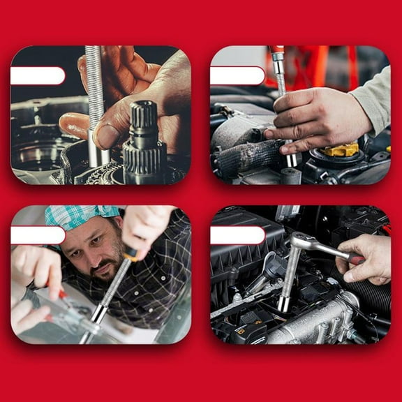 3/8'' 1/4 Inch Flexible Socket Adapter Extension Rod Ratchet Wrench Driver Socket For Electrical Spanner Drill Tools Accessories Smile Home