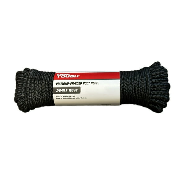 Hyper Tough Diameter 3/8 inch x 100 feet Polypropylene Diamond-Braid Rope