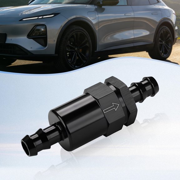 3/8" (10mm) Check Valve Aluminum One Way Fuel Check Valve Black Inline Non Return Valve For Diesel, Engine Oil, Air