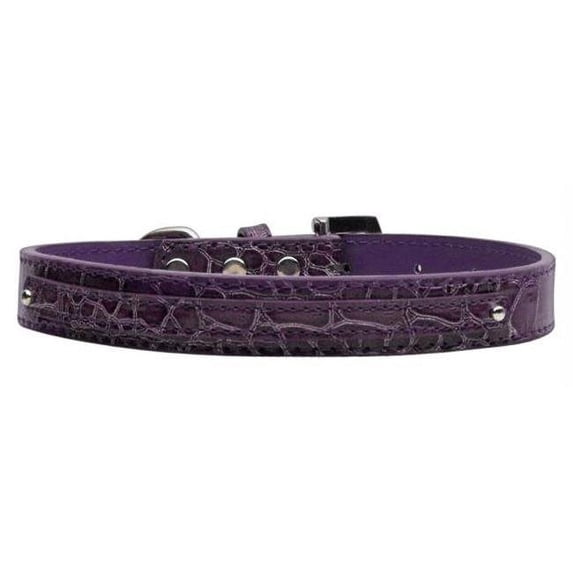 3/8" (10mm) Faux Croc Two Tier Collars Purple Medium