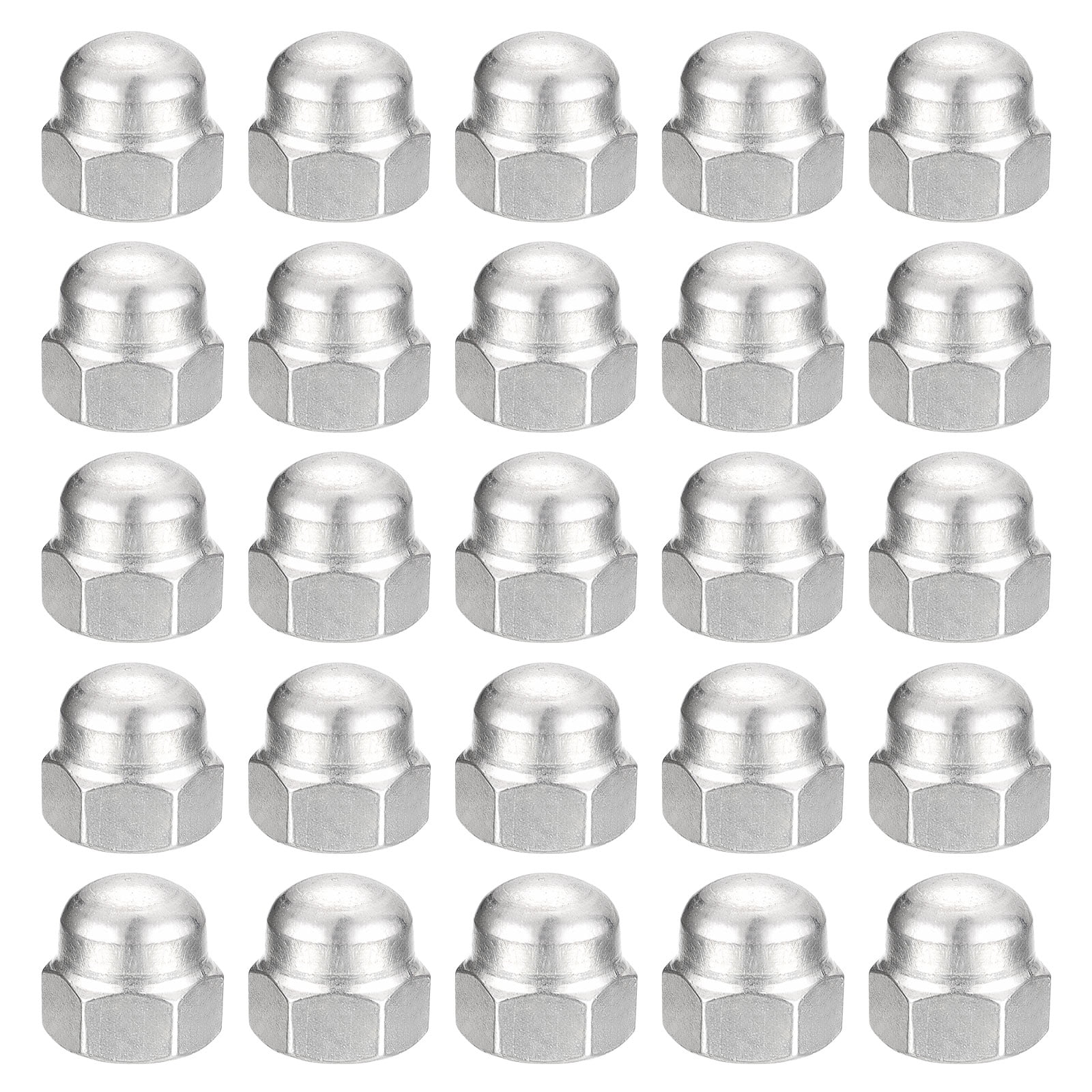 3/8-16 Acorn Cap Nuts, 25pcs - 304 Stainless Steel Hardware Nuts, Acorn Hex Cap Dome Head Nuts (Silver - View #8