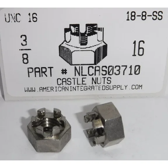 3/8-16 Castlated Lock Nuts Stainless Steel (2)