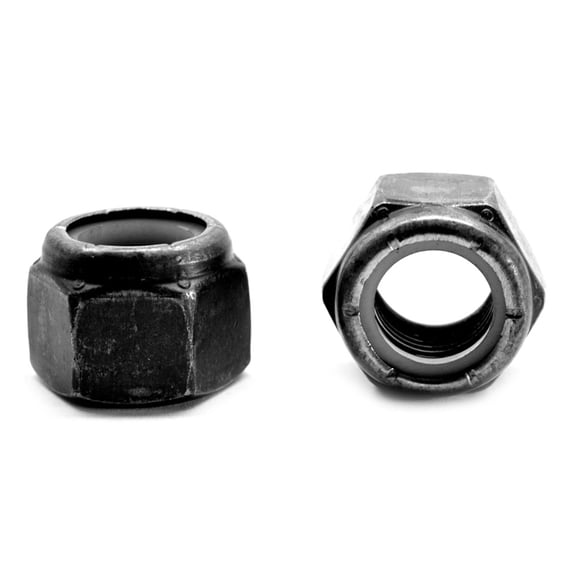3/8"-16 Coarse Thread Grade C Nyloc (Nylon Insert Locknut) NE Standard Medium Carbon Steel Black Oxide Pk 1250