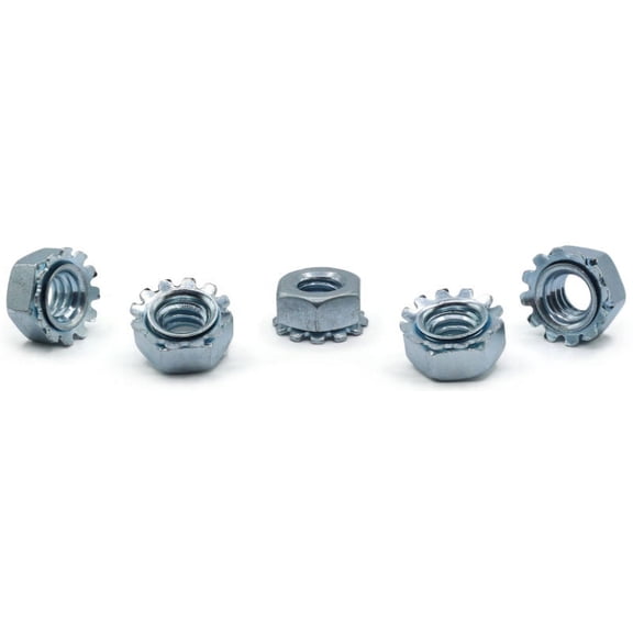 3/8-16 Hex Keps Nuts / Steel / Zinc - 1000 Piece Carton