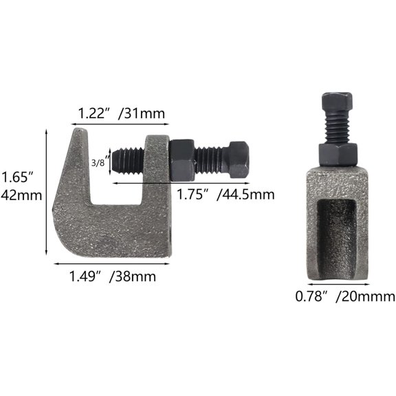 3/8"-16 Iron Safety Rod Beam Clamps, UNC Standard, 3/4" Jaw Opening, Wall Ceiling Mount Vertical Piping Support-Clamp for Copper, PVC Tubing, 20 Pieces$$