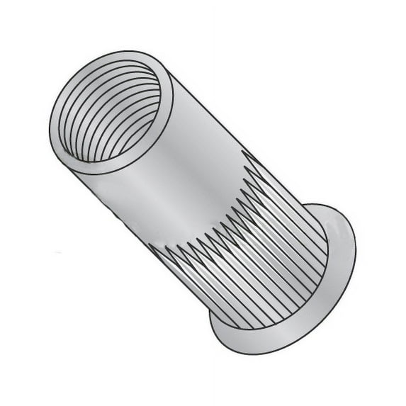 3/8-16 (Max Grip .150) Small Flange Ribbed Blind Threaded Insert / Aluminum (Quantity: 1,000 pcs)