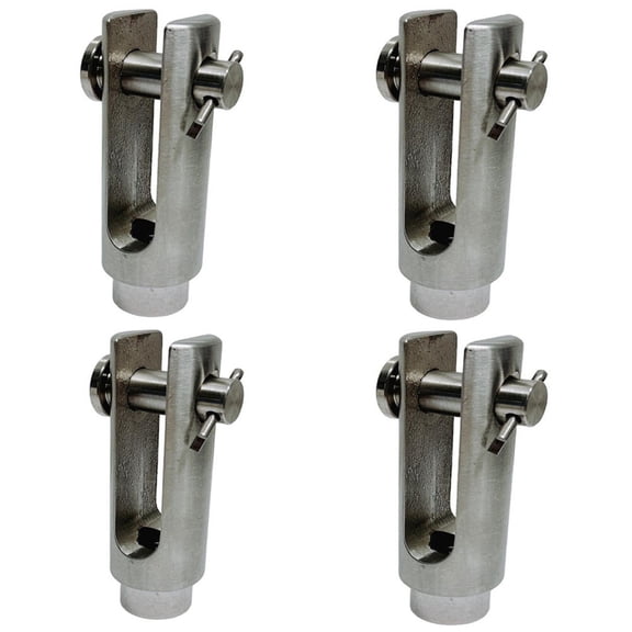 3/8"-16 Right Handed Threaded Yoke End 1200 Lbs WLL Stainless Steel T316 4 Pcs