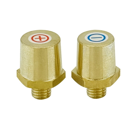 3/8"-16 Thread Male Brass Side Post Battery Terminal Charging Posts, Ampper Standard Side Post 3/8" Battery Post Adapter (+/-) Compatible with GM Post, Pack of 2