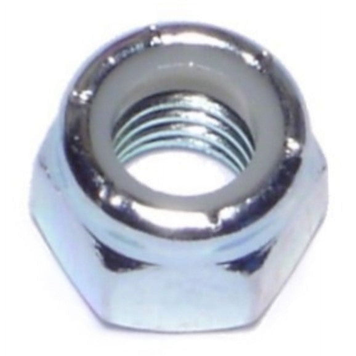3/8"16 Zinc Plated Grade 2 Steel Coarse Thread Nylon Insert Lock Nuts