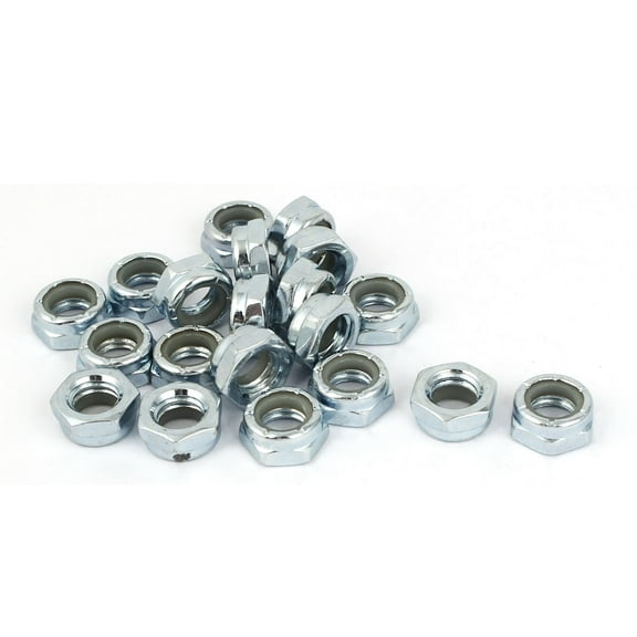 3/8"-16 Zinc Plated Self-Locking Nylon Insert Hex Lock Nut 20pcs