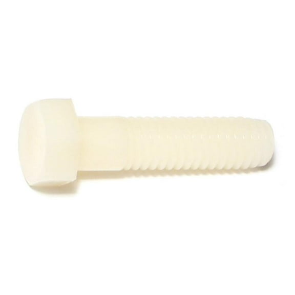 3/8"-16 x 1-1/2" Nylon Plastic Coarse Thread Hex Bolts MSHN-060 (8 pcs.)
