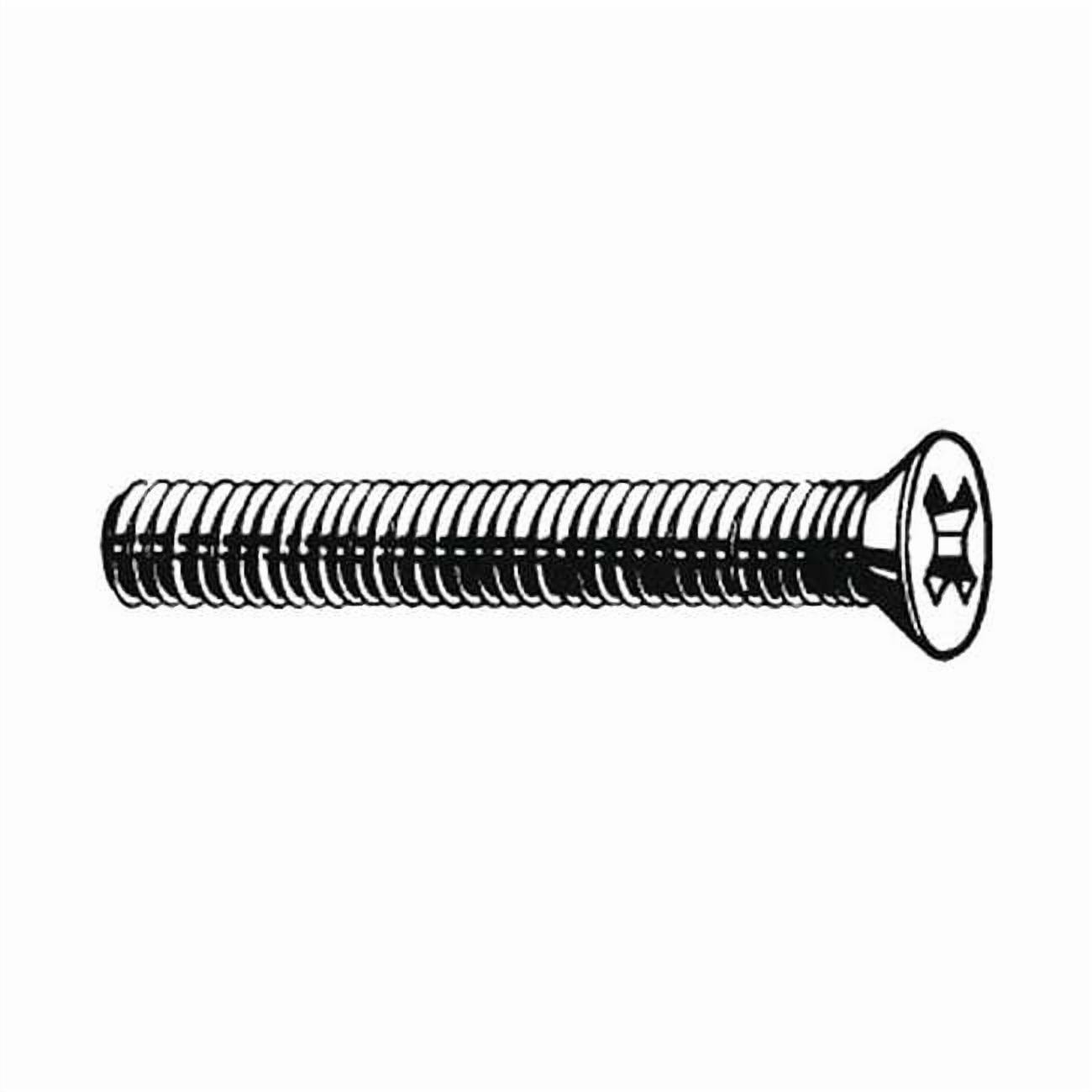 3/8"-16 x 1-1/2 in Phillips Flat Machine Screw, Zinc Plated Steel, 100 PK