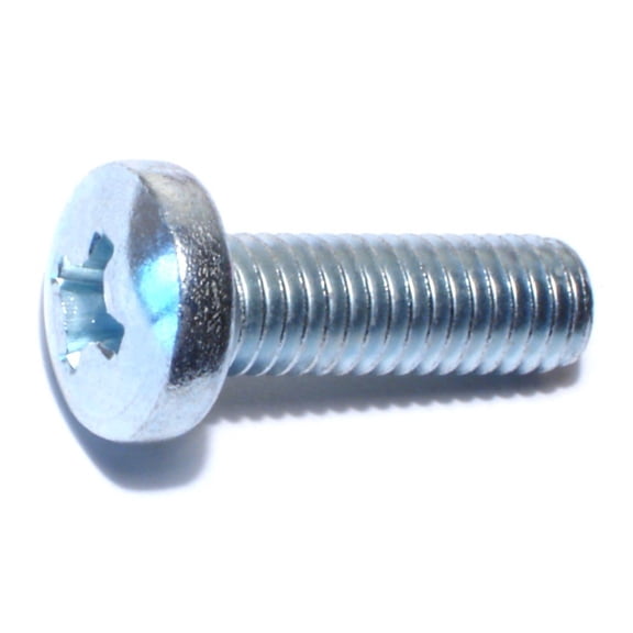 3/8"-16 x 1-1/4" Zinc Plated Steel Coarse Thread Phillips Pan Head Machine Screws MSCPS-349