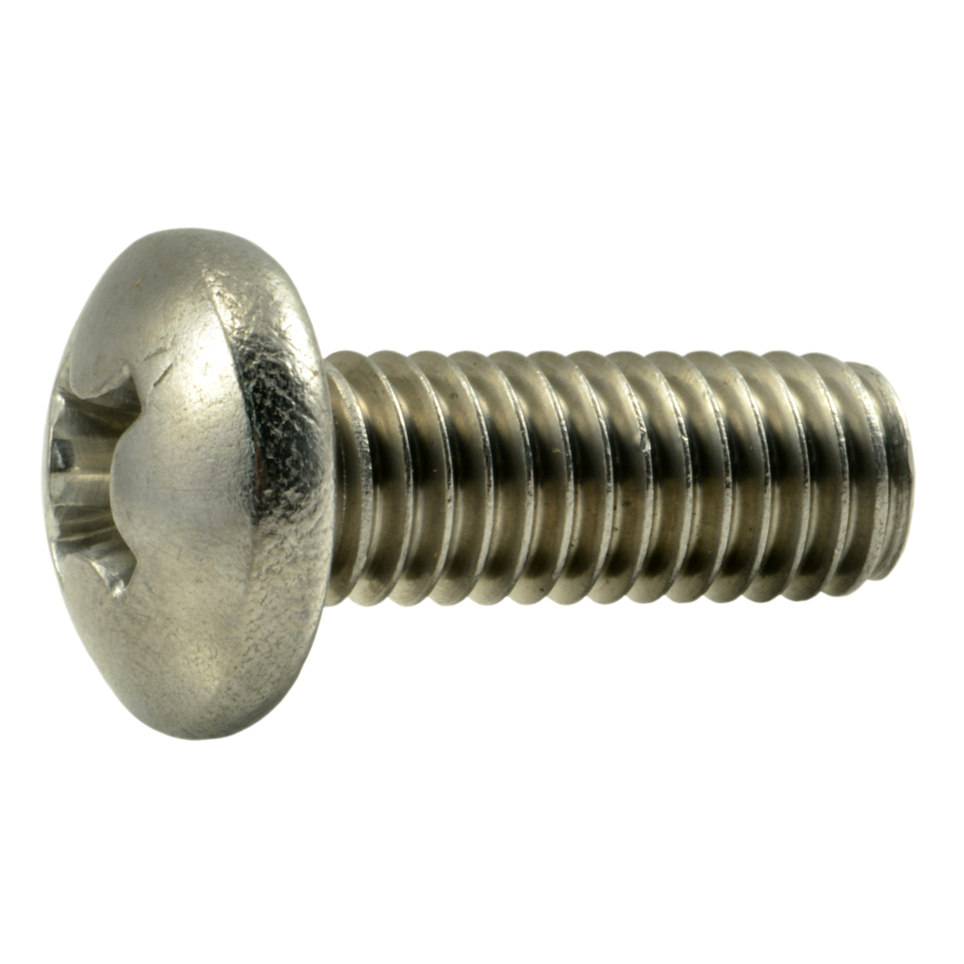 3/8"-16 x 1" 18-8 Stainless Phillips Pan Head Machine Screws (10 pcs.)
