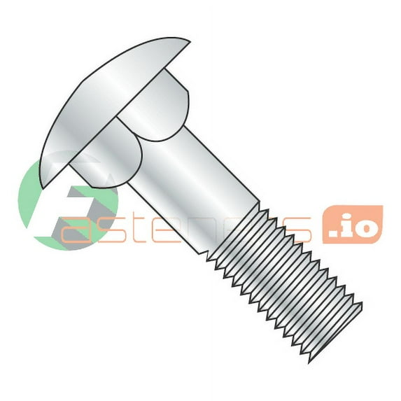3/8-16 x 10" Carriage Bolts / Partial Thread / Steel / Zinc / Partially Threaded / 6" of Thread (Quantity: 75 pcs)