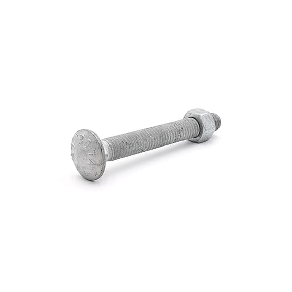 3/8"-16 x 2-1/2" (100 Pack) Galvanized Carriage Bolt Kit Grade 307A, Includes: Hex Nuts (100 pcs), Hot Dip Galvanized for Exterior Use by