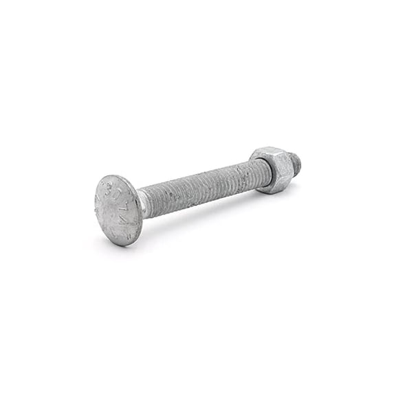 3/8"-16 x 2-1/2" (100 Sets) Hot Dipped Galvanized Carriage Bolt Kit for Exterior Use, Grade 307A, Includes Hex Nuts (100 pcs), Fully Threaded - by
