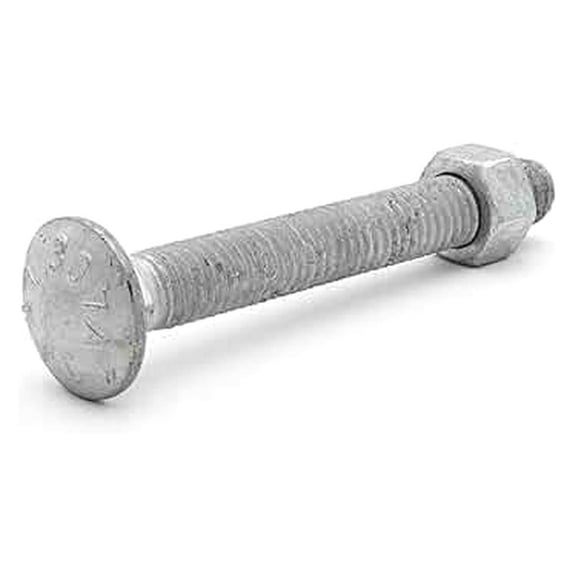 3/8"-16 x 2-1/2" (100 Sets) Hot Dipped Galvanized Carriage Bolt Kit for Exterior Use, Grade 307A, Includes Hex Nuts (100 pcs), Fully Threaded - by