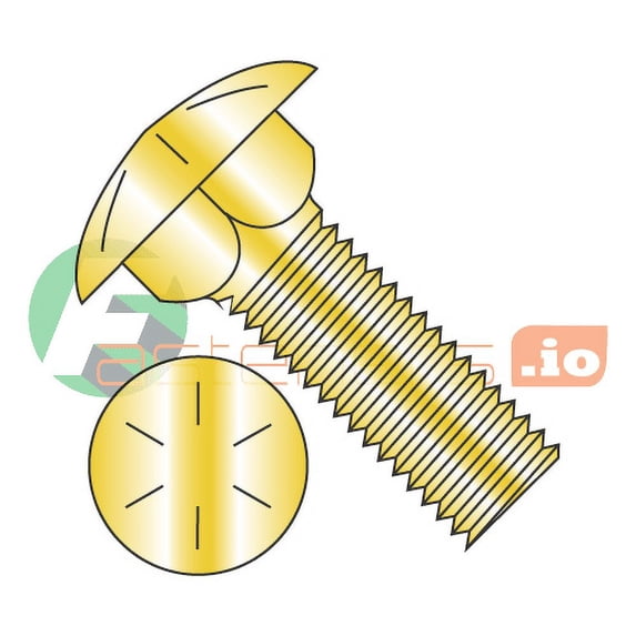 3/8-16 x 2 1/2" Carriage Bolts / Full Thread / Grade 8 / Zinc Yellow (Quantity: 400 pcs)