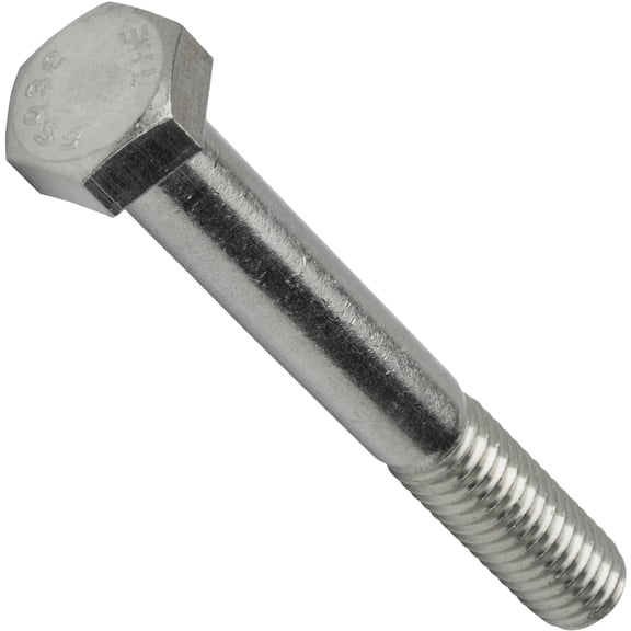 3/8-16 x 2-1/4" Hex Head Cap Screw Bolts, External Hex Drive, Stainless Steel 304, Partially Threaded, Stainless Steel, Quantity 50 By Fastenere