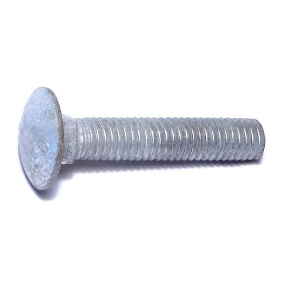 3/8"-16 x 2" Hot Dip Galvanized Grade 2 / A307 Steel Coarse Thread Carriage Bolts CBS-466