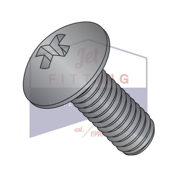 3/8-16 x 2" Machine Screws | Phillips | Truss Head | Steel | Black Oxide (Quantity: 500)