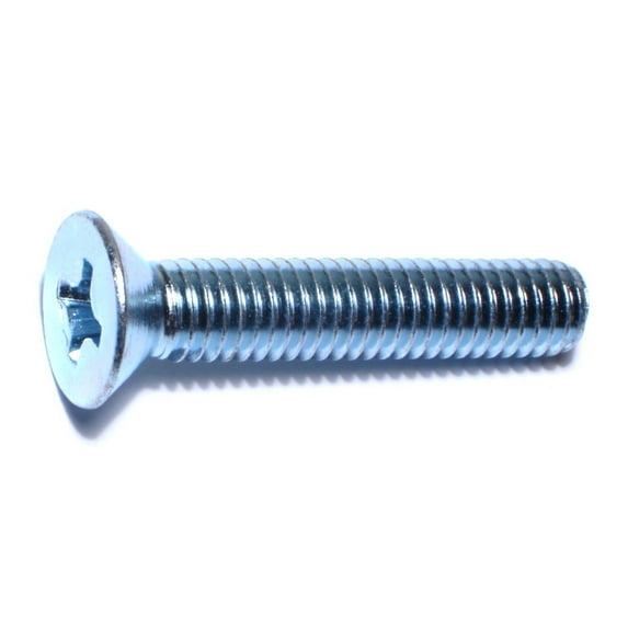 3/8"-16 x 2" Zinc Phillips Flat Head Machine Screws (12 pcs.)