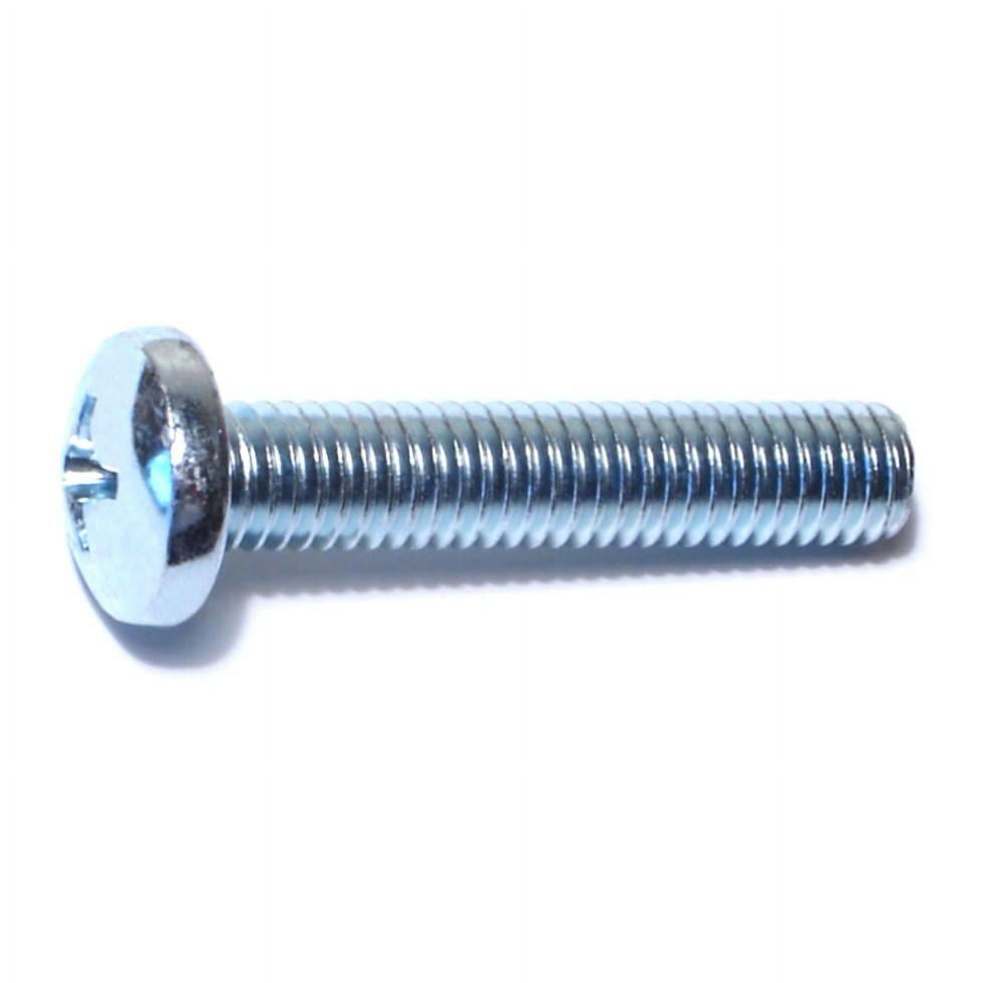 3/8"-16 x 2" Zinc Plated Steel Coarse Thread Phillips Pan Head Machine Screws MSCPS-355