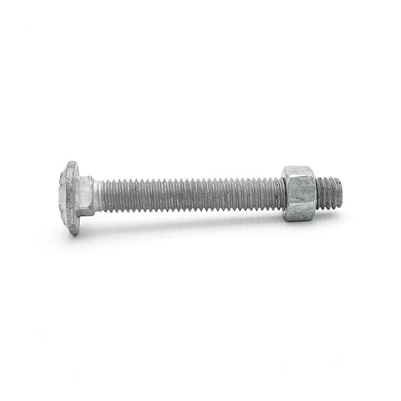 3/8"-16 x 3-1/2" (100 Sets) Hot Dipped Galvanized Carriage Bolt Kit for Exterior Use, Grade 307A, Includes Hex Nuts (100 pcs), Fully Threaded - by