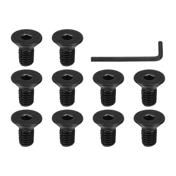 3/8-16 x 3/4 Inch Flat Head Socket Cap Screws Hex Socket Drive Machine Screws UNC Coarse Full Thread Black 10 Pcs
