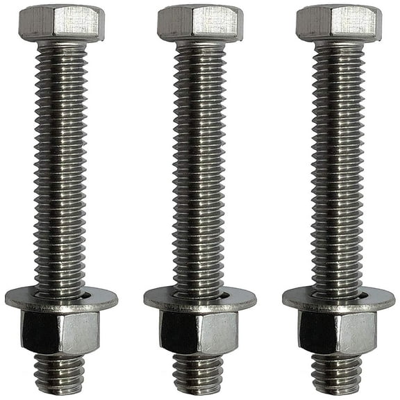 3/8" -16 x 4" - 304-STAINLESS STEEL BOLTS, NUTS & WASHERS - 18-8 HEX HEAD Bolt - 304 Grade. General Purpose 10 Bolts   10 Nuts   10 Washers
