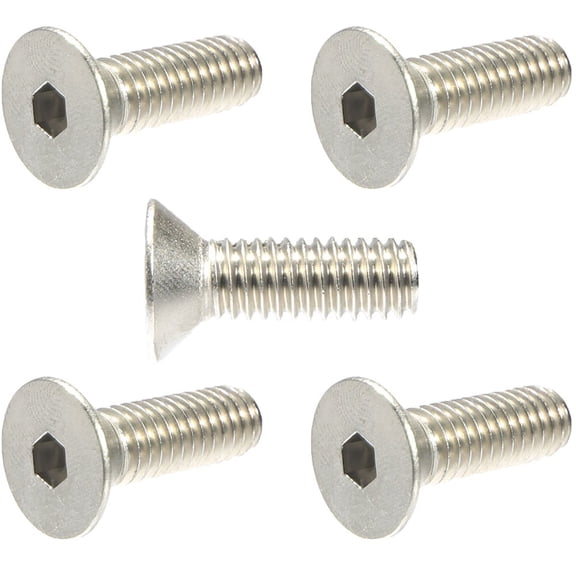 3/8-16 x 5/8" Flat Head Socket Cap Screws 18-8 Stainless Steel, Quantity 10, Countersunk Head, Allen Hex Drive by Fastenere