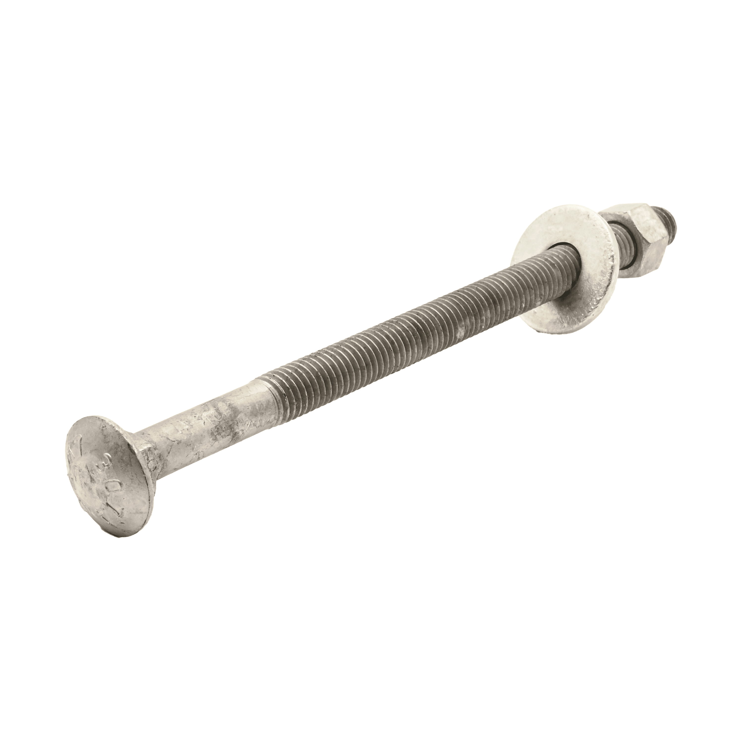 3/8"-16 x 7-1/2" Hot Dipped Galvanized Carriage Bolt w/Nuts & Flat Washers, Quantity 25 - by Fastener Depot, LLC