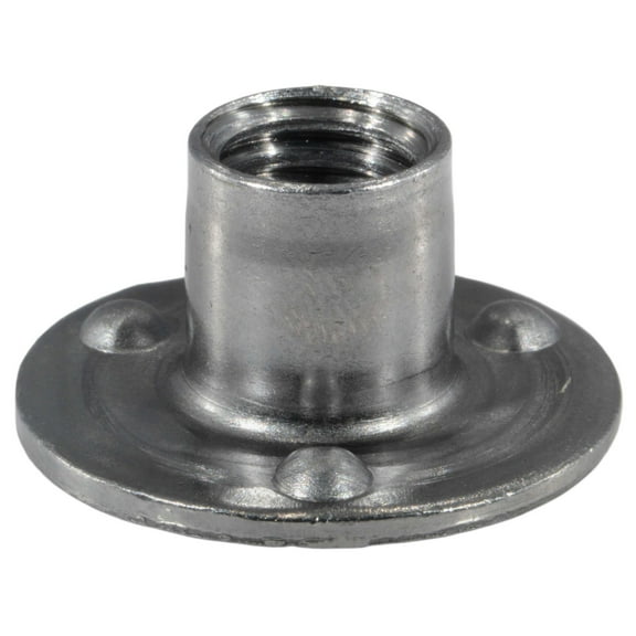 3/8"-16 x 7/16" Plain Steel Coarse Thread Round Projection Weld Nuts (6 pcs.)