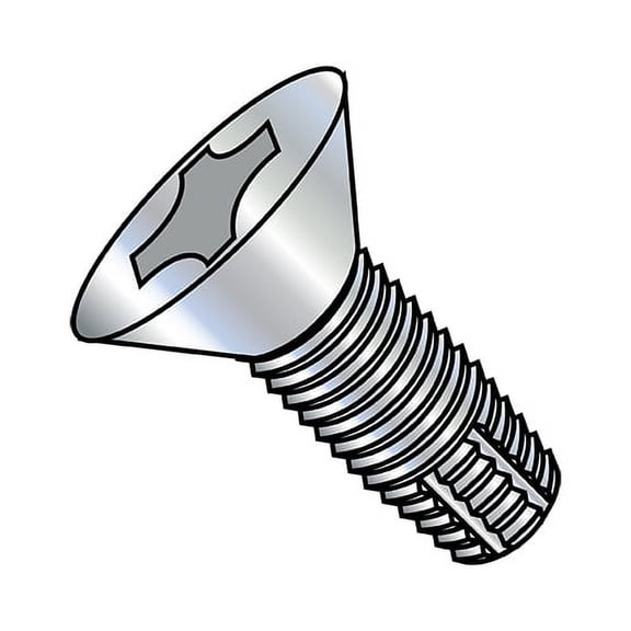 3/8-16X1 1/2 Phillips Flat Thread Cutting Screw Type F Fully Threaded Zinc (Pack Qty 1,000) BC-3724FPF