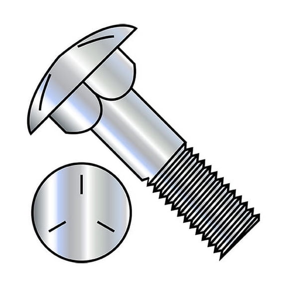 3/8-16X10 Carriage Bolt Grade 5 Partially Threaded 6" Thread Under Sized Body Zinc (Pack Qty 75) BC-37160C5