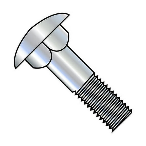 3/8-16X16 Carriage Bolt Partially Threaded 6" Thread Under Sized Body Zinc (Pack Qty 40) BC-37256C