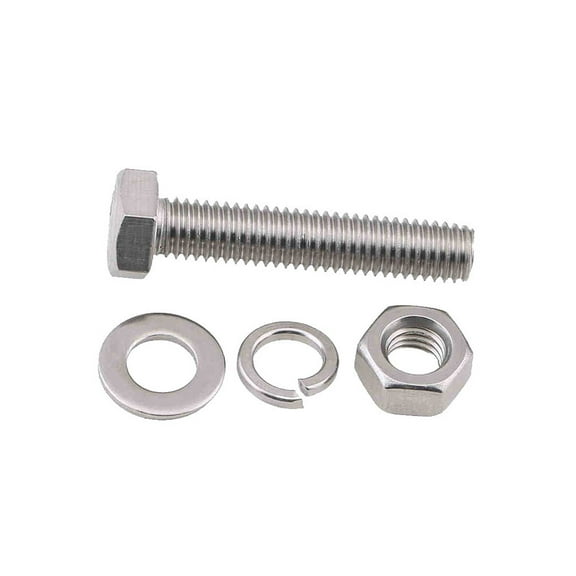 3/8-16x1"(10Sets) Hex Bolts Assortment Kit,Nuts and Bolts Assortment Kit,Hex Bolt Nuts,Bolts and Nuts kit, Includes Common SAE Sizes, 304 Stainless Steel,Fully Threaded,Hex Bolt Nut