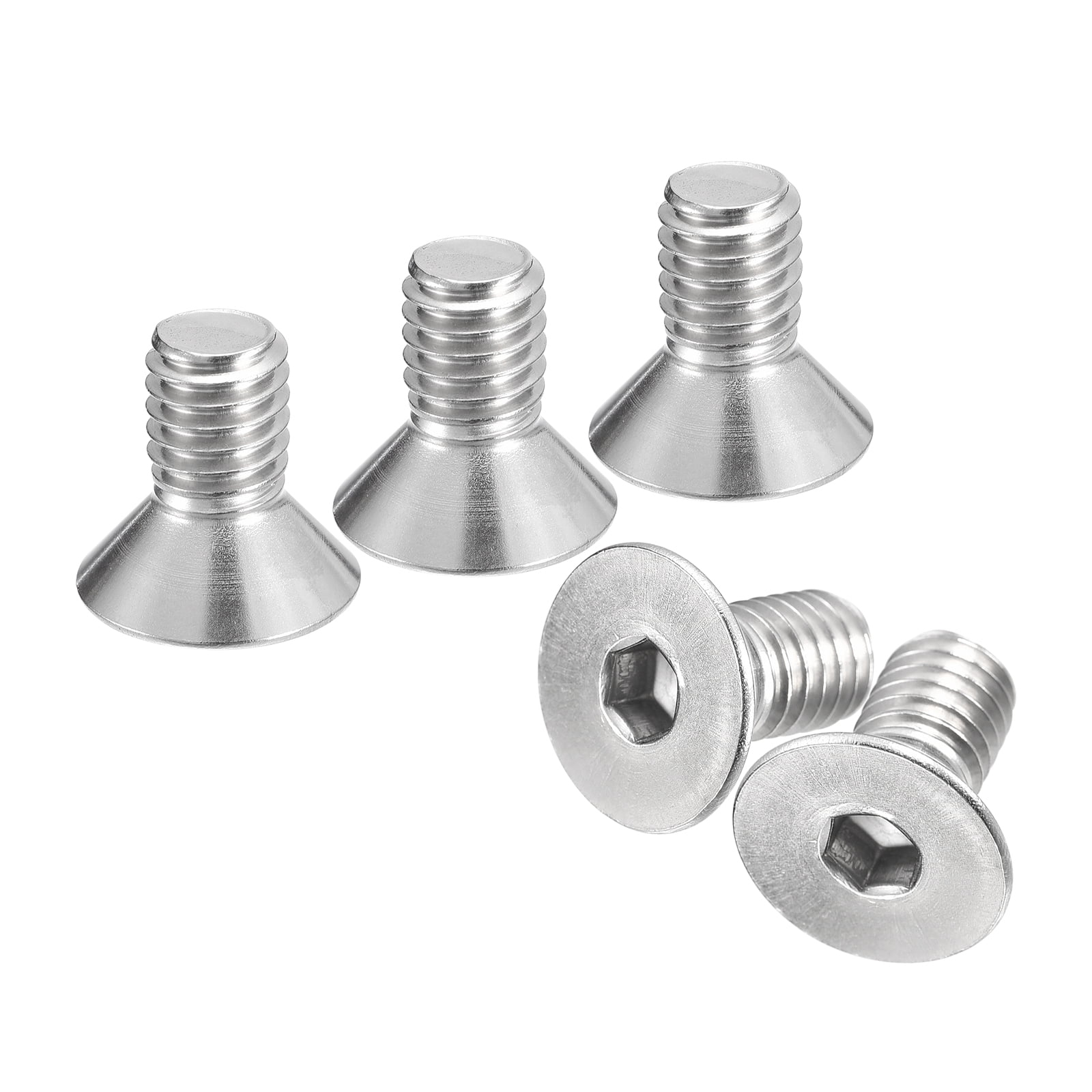 8 Viti A Testa Cilindrica Con Esagono Incassato - Acciaio Inox 3/8-16 X 3.5