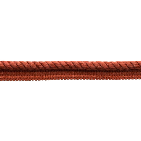 3/8" (1cm) Basic Collection Solid Twisted Rope Cord Trim with Lip # 0038EMPS,, Dark Rust Orange #K35 (Deep Coral) 8 Yards (24 ft/7m)